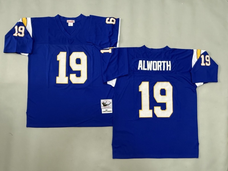 Men 2025 Los Angeles Chargers #19 Alworth blue Throwback Limited NFL Jersey style 002->los angeles chargers->NFL Jersey